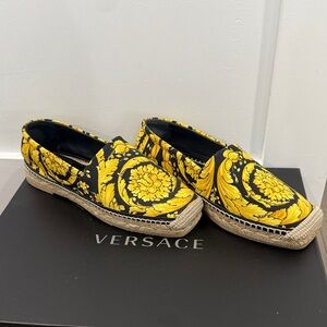 Versace Yellow and Black Espadrilles